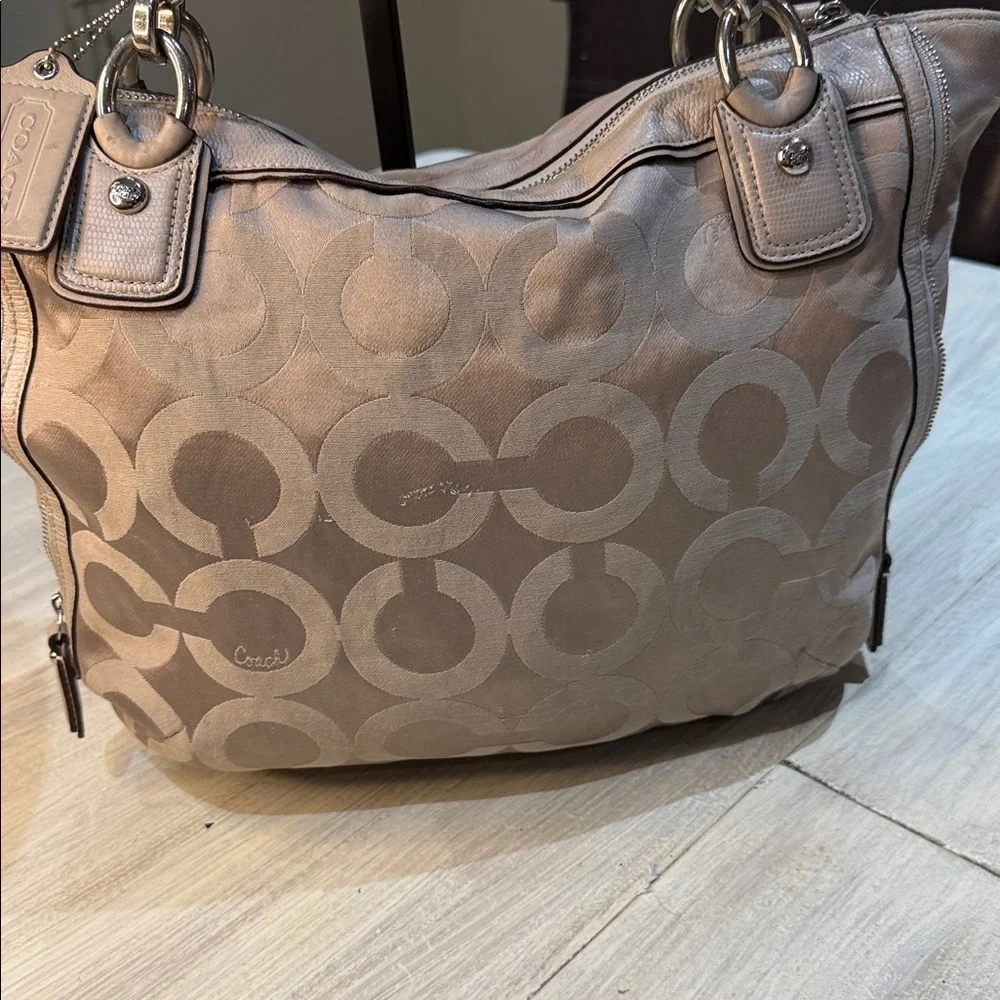 Coach Tan Opt Art Signature Shoulder Bag